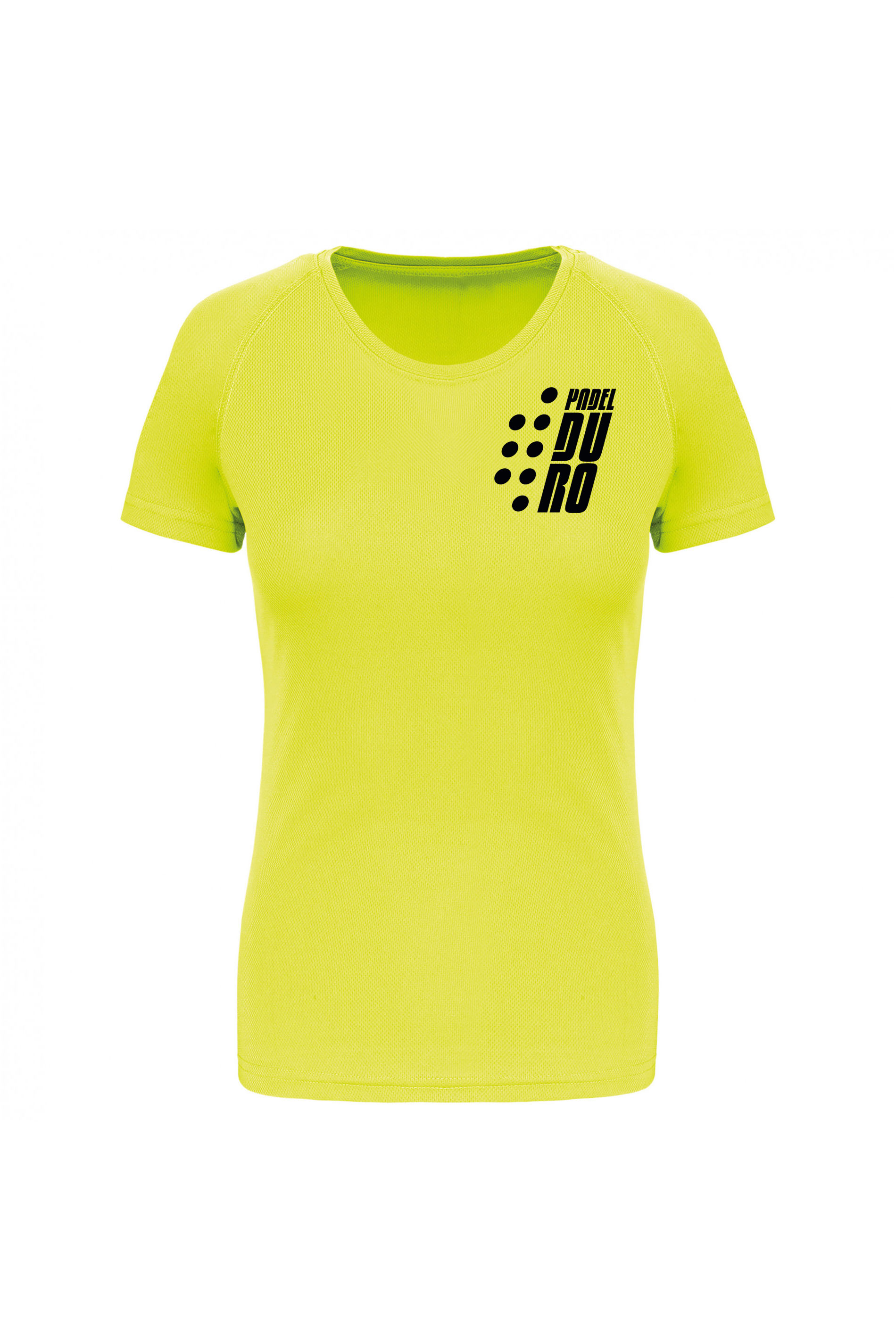 T-SHIRT PADEL DONNA MANICA CORTA GIALLO-FLUO